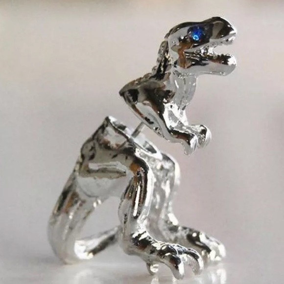 🌺3/$25 1 Pair T-Rex Dinosaur Earrings NEW Silver - Picture 2 of 7
